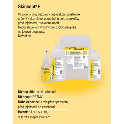 Skinsept F rozprašovač dezinfekce rukou a kůže 350 ml