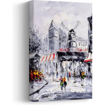 Obraz - Ulice v Paříži, olejomalba, jednodílný 20x30 cm