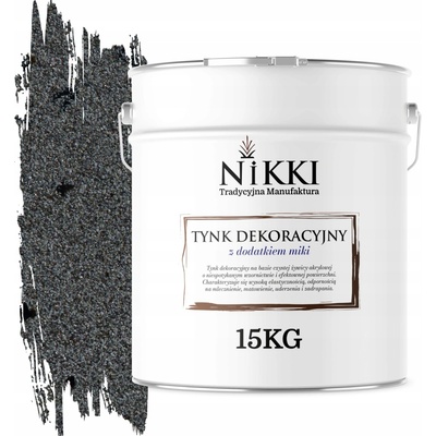 NIKKI Tradycyjna Manufaktura DEKORATIVNÍ OMÍTKA VNITŘNÍ VENKOVNÍ 15KG TMAVĚ ŠEDÁ S ČERNOU MIKOU D913