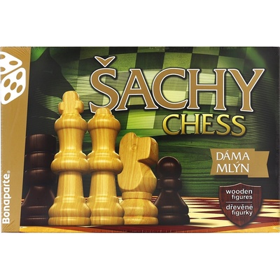 Šachy dáma mlyn drevené Bonaparte