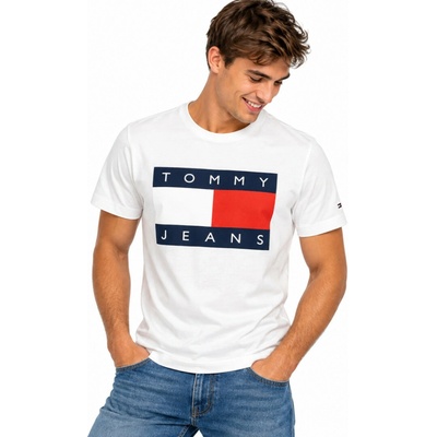 Tommy Hilfiger pánské Bílé tričko Iconic Logo na Hrudi