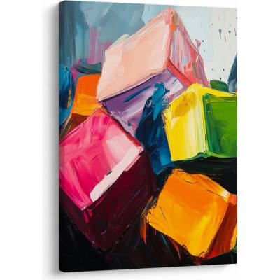 Obraz - Barevné krychle, jednodílný 50x70 cm