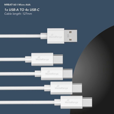 MediaRange USB-C Li-Ion Micro AAA, 1.5V 500 mAh 4ks