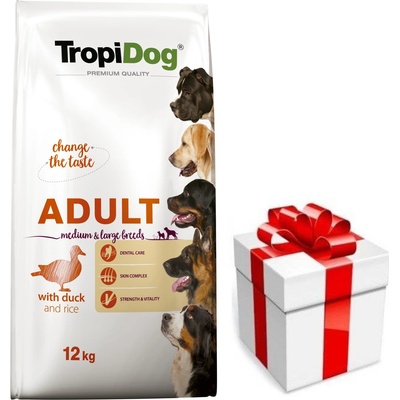 Tropidog Premium Adult M&L stredných a veľkých plemien Morčacie mäso a ryža 12 kg