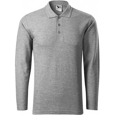 Malfini Pique Polo LS 221 tmavosivý melír