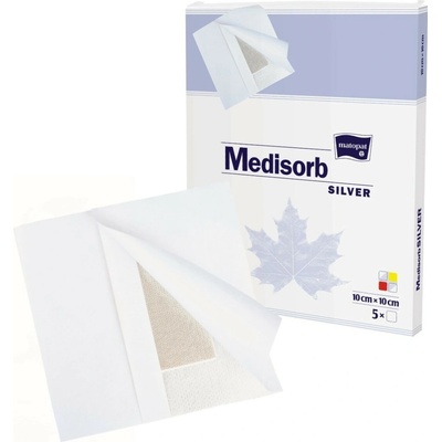 Matopat Medisorb SILVER Samolepicí obvaz se stříbrem na rány 5 ks 10 × 20 cm