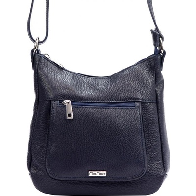 MiaMore kožená crossbody dámska kabelka tmavo modrá