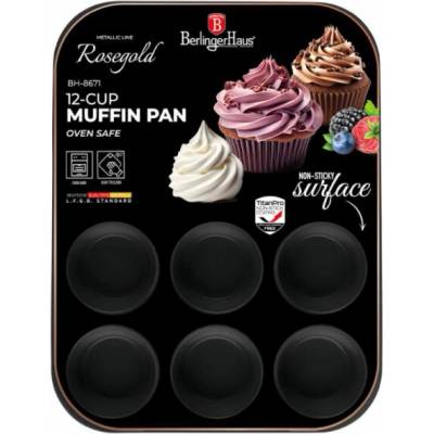 Berlingerhaus Forma na muffiny s nepřilnavým povrchem 12 ks Black Rose Collection BH-8671