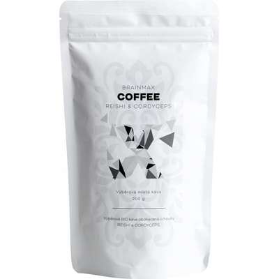 BrainMax Káva Coffee Reishi & Cordyceps káva s vitálními houbami Bio 200 g