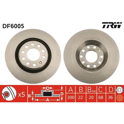 Brzdový kotúč (cena za 1ks) TRW DF6005