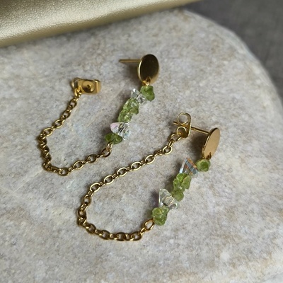 Marole Náušnice z minerálov (Peridot) 52483026452808