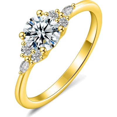 Olivie Strieborný prsteň MOISSANITE GOLD 9843