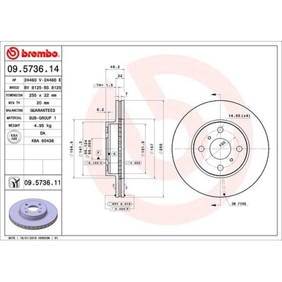 Brzdový kotouč BREMBO 09.5736.11 – Hledejceny.cz
