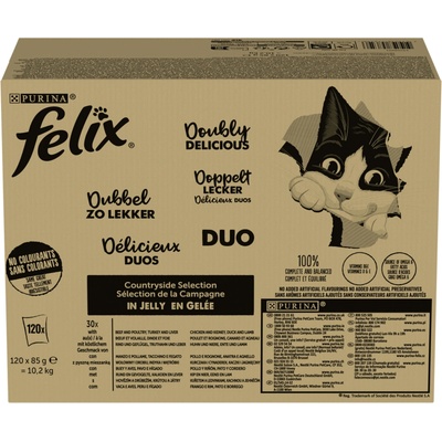 FELIX Countryside Selection Krmivo pre mačky DUO zmes príchutí v želé 120x85 g