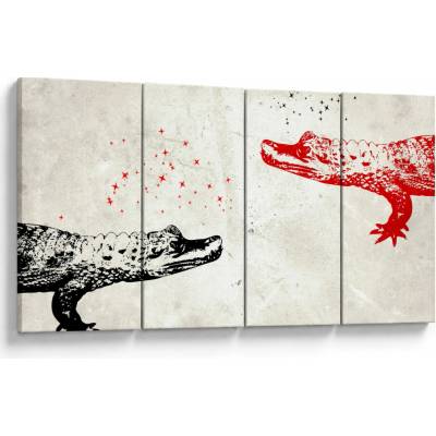 Obraz - Krokodíly, štvordielne 160x80 cm