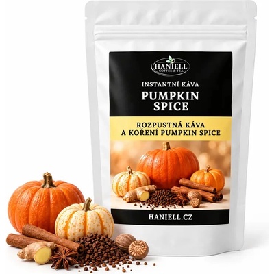Haniell Rozpustná káva Pumpkin Spice robusta s pravým kořením 100 g