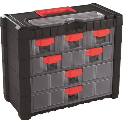 PROSPERPLAST Plastový organizér závěsný MULTICASE CARGO 400 x 200 x 326 mm červené úchyty
