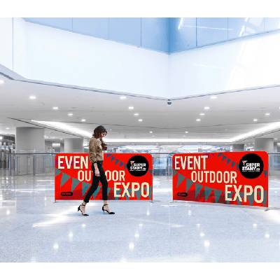 Textilná stena ohradka 250x120cm, obojstranná potlač, skladacia konštrukcia, taška - RED BARRIER - Iba rám ( konštrukcia )