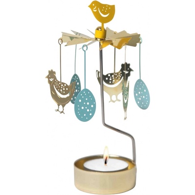 Pluto Design Rotující svícen Henhouse Recycled Metal, zlatá barva, kov – Hledejceny.cz