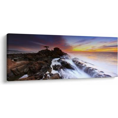 Obraz hory v hmle, jednodielne 145x58 cm