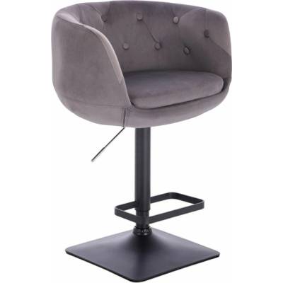 LuxuryForm Design Montana Velur na čiernej hranatej podstave / šedá