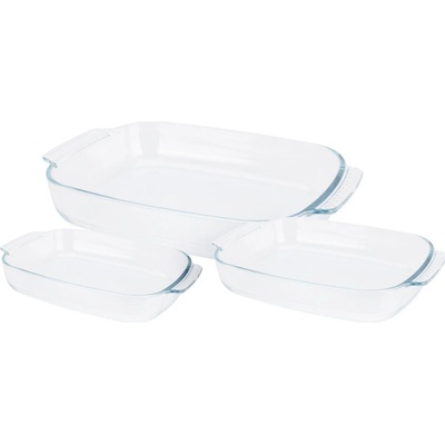 EXCELLENT HOUSEWARE Sada 3 ks sklenených pekáčov