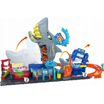 Mattel Hot Wheels City Ultimate Shark Car Wash Building