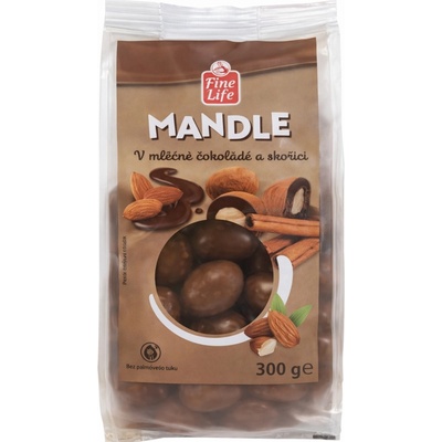 Fine Life mandle v mléčné čokoládě + skořice 300 g
