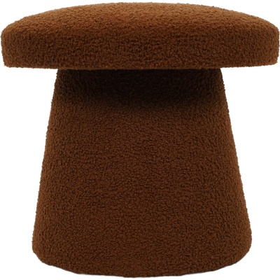 Home Styling Collection Kulatý čalouněný puf TEDDY ve tvaru houby boucle, 43 x 38 cm, hnědá hnědá