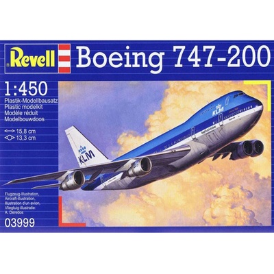 Revell Boeing 747-200 Jumbo Jet Model Set letadlo 22 dílů 1:450