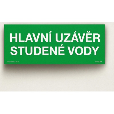 Traiva s.r.o Hlavní uzávěr studené vody Verze: Samolepka 105 x 40 mm tl. 0.1 mm - Kód: 16861