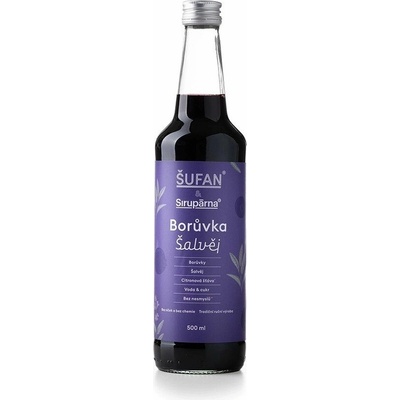 Šufan & Sirupárna Borůvkový sirup se šalvějí 0,5 l