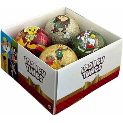 Disney Vianočná guľa zdobená, Mašle, Súprava mix vzorov 10 cm 4 ks