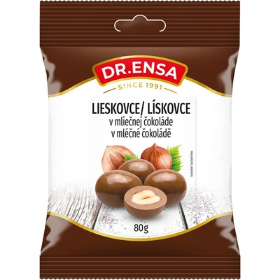 Dr. Ensa lísková jádra v mléčné čokoládě 80 g