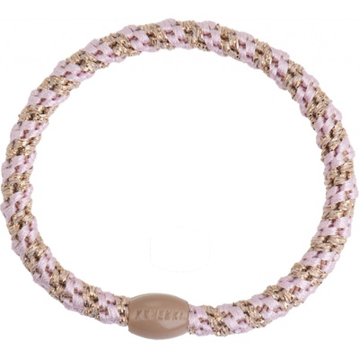 KKNEKKI Gumička do vlasů Kknekki Slim Light Pink / Beige Glitter, béžová barva, textil – Hledejceny.cz