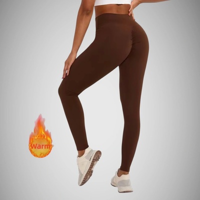 Zateplené push-up hnedé legíny