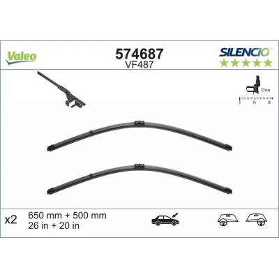 Valeo Silencio Flat Blade set 650+500 mm VA 574687