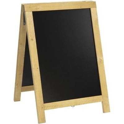 SECURIT Ponuková stojanová rustikálna tabuľa SANDWICH 85 x 55 cm, prírodná farba SBD-N-85