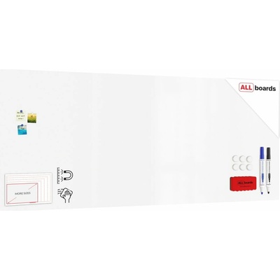 ALLboards Magnetická tabule SLIMboard bezrámová smazatelná za sucha 300 x 120 cm PME300x120