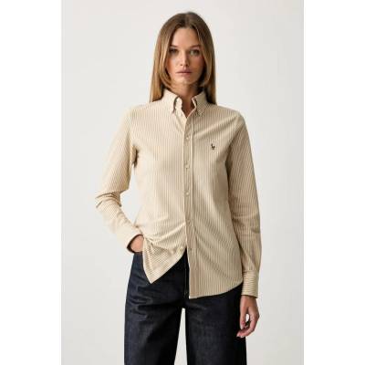 Polo Ralph Lauren košeľa dámska bavlnená 211910131 béžová