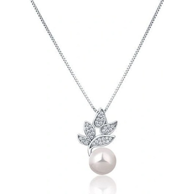 JwL Luxury Pearls Prekrásny strieborný náhrdelník s pravou perlou a zirkónmi JL0785