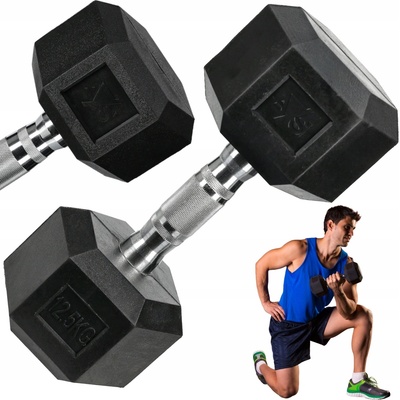 Activ Space Potažené pogumované činky s pevnou váhou 1 x 12,5 kg