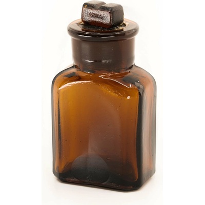 Sklenená hranatá fľaša s brúseným hrdlom 15 ml HNEDÁ