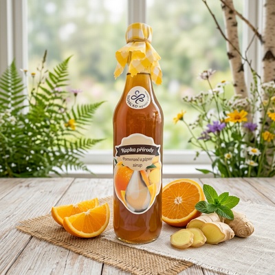 Kapka Přírody Pomerančový sirup se zázvorem 1 l
