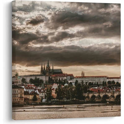 Obraz - zamračená Praha, jednodílný 40x40 cm