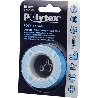 Polytex Páska obojstranná penová 19 mm x 1,5 m biela