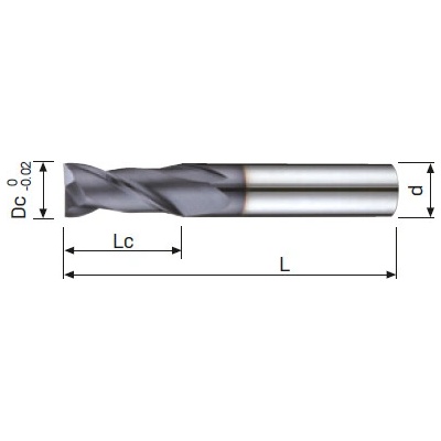 OSL Fréza tvrdokovová 2-břitá 10,00x25x75 tialn, 45hrc
