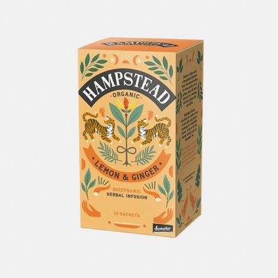 Hampstead Tea London BIO citrónový čaj se zázvorem 20 ks