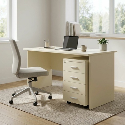 Rauman Sestava kancelářského nábytku SimpleOffice 1, 140 cm, bříza – Hledejceny.cz