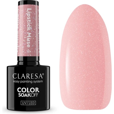 ERANTI Gél lak Claresa Lipstick Muse 4 zamatovo ružový s glitrom 5 g